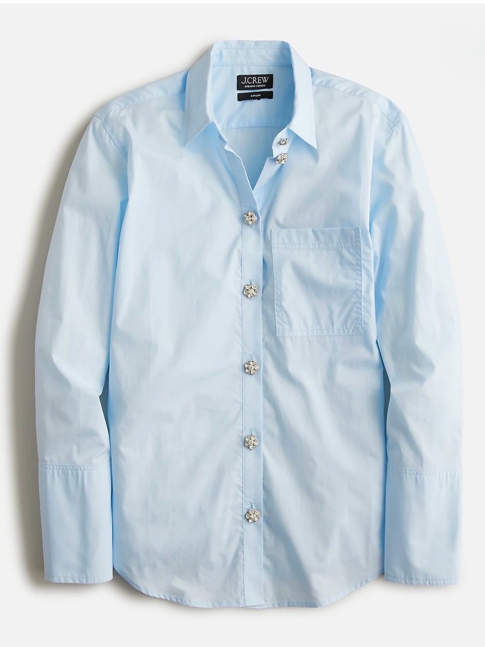J. Crew Garçon classic shirt with jewel buttons in cotton poplin